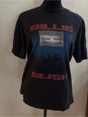 Billie Eilish Black Graphic Tee - Red Logo